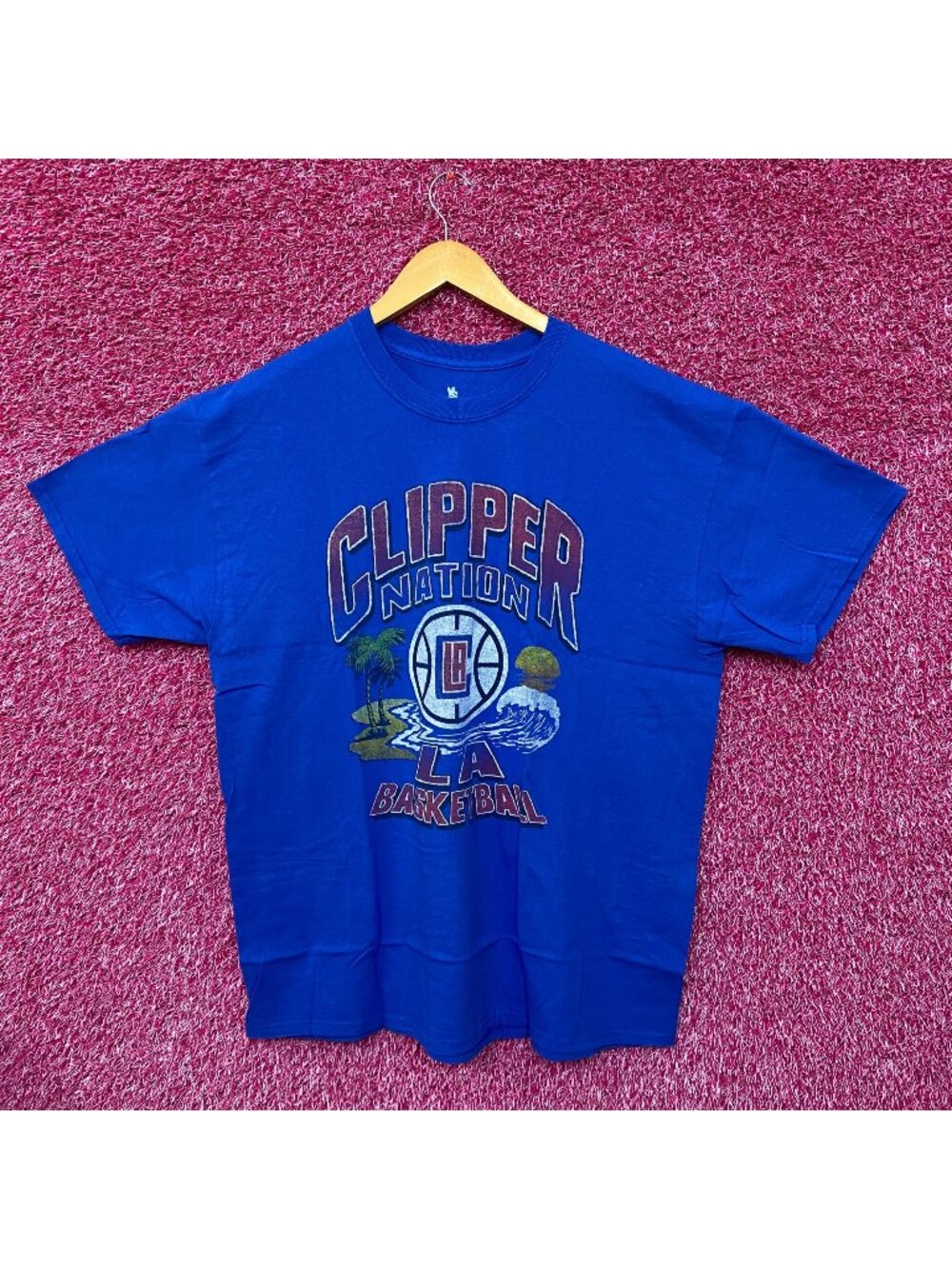 Clipper Nation LA Basketball NBA Team Beach Tailgate Tee L